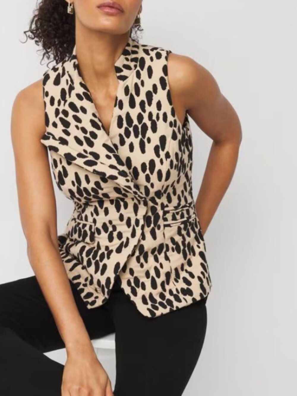 nwt WHITE HOUSE BLACK MARKET jacquard asymmetrical vest jacket 6